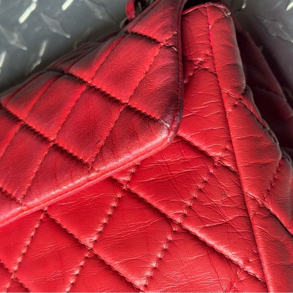 Chanel Lambskin Classic Maxi Flap in Red SHW - Picture 5 of 12